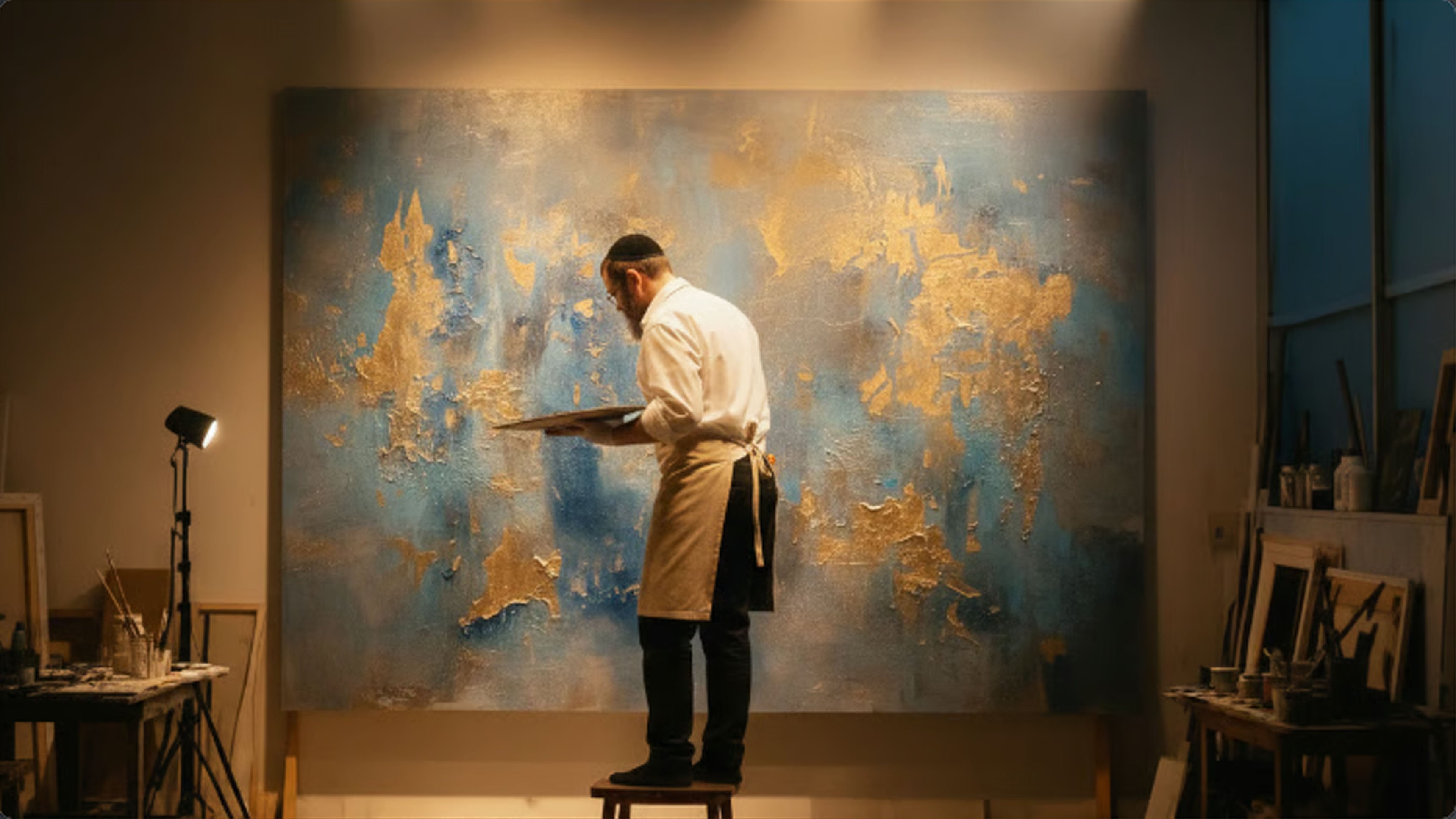 Aaron Kraus in his Jerusalem studio